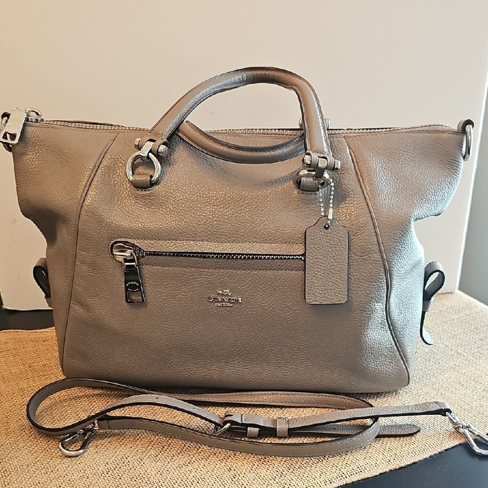 Coach Taupe Leather Large Satchel